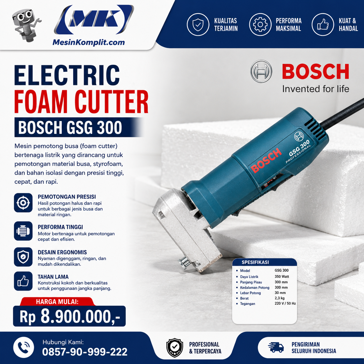 Pemotong Karet Busa Bosch...